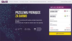 Strona internetowa serwisu Skrill